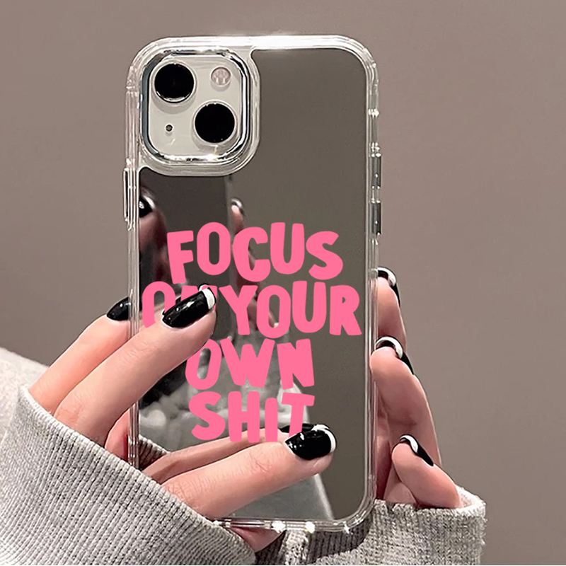 Phone Cases Transparent - Модный чехол-зеркало с надписями и цветными